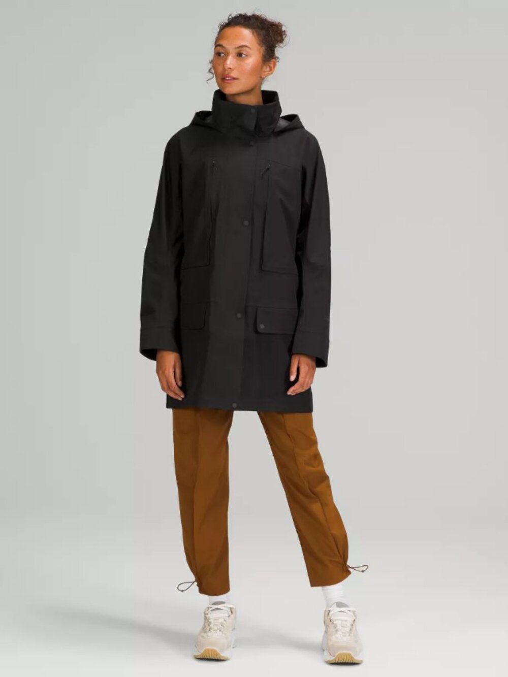 Lululemon StretchSeal Relaxed-Fit Long Rain Jacket Black Size 2
